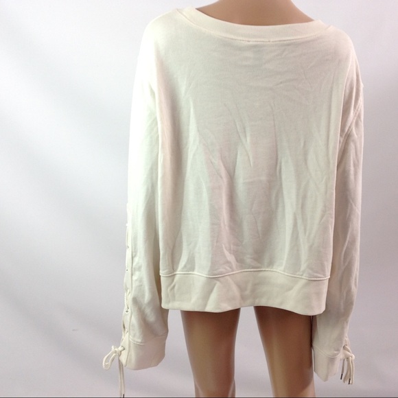 $185 New Shades of Blonde Sweatshirt Size M Ivory - Picture 3 of 6